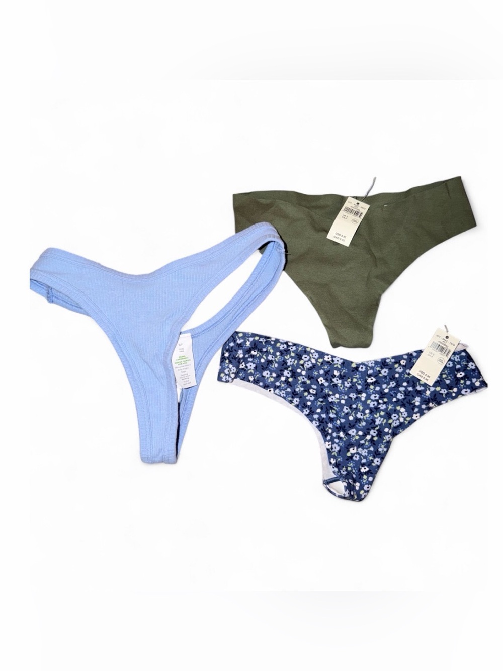 3 brand new aerie thongs underwear with tags